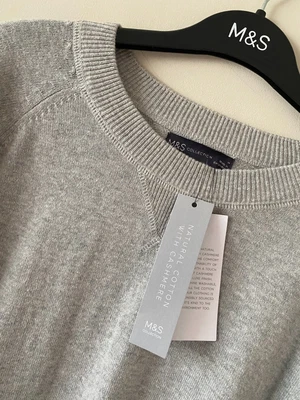 £22.99 • Buy Ladies M&s Size M 12 14 Grey Marl Soft Cotton Cashmere Jumper Free Post