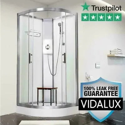 Electric Shower Cabin Vidalux Pure E 1000 X 1000 White Enclosure Pod Cubicle • £829