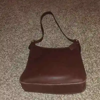 Vintage Coach #9073 Andrea Slim Dark Brown Leather Shoulder Tote Bag • $84.99
