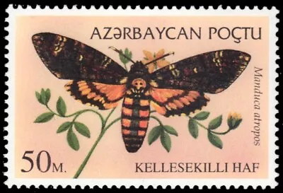 AZERBAIJAN 472 - Death's Head Hawk Moth  Manduca Atropos  (pb76417) • $1.15