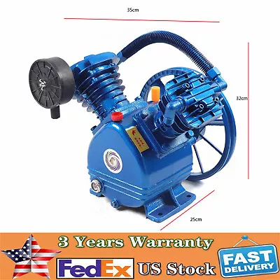 V Style 2 Cylinder Air Compressor Pump Motor 175psi Double Stage Head Air Tool • $194.75