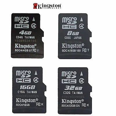 Kingston Micro SD SDHC 4GB/8GB/16GB/32GB TF Flash C4 Memory Card F Phone Genuine • $4.59