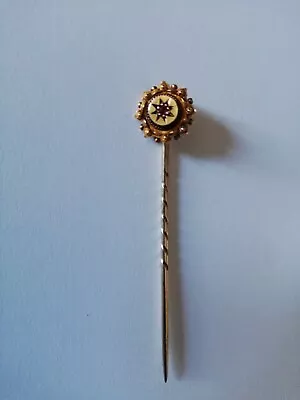 Lovely Antique 15ct Gold Stick Pin With Pink Garnet • £24.95