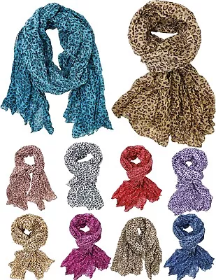 Small Classic Leopard Print Scarf Full Body Look Crinkle Scarf • $12.95
