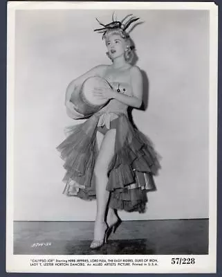 LAURIE MITCHELL Leggy Actress W. Conga Drum CALYPSO JOE 1957 Vintage Orig Photo • $34.95