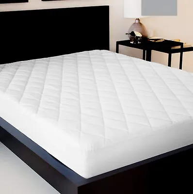 £8.47 • Buy Extra Deep Poly Cotton Quilted Fitted Mattress Protector Single Double King Size