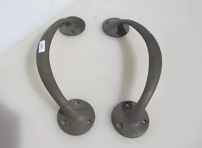 £55 • Buy Vintage Bronze Door Handles Shop Pulls Old Pub Cinema Art Deco Brass Bowed 10 