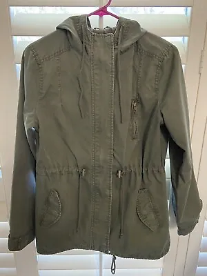 $25 • Buy Ambiance Girls Utility Fashion Jacket Size Large With Hood, Fully Lined, Olive