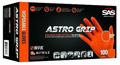 SAS Astro Grip 8 MIL Powder Free Mechanics Tattoo Disposable Nitrile Gloves MED • $22.75