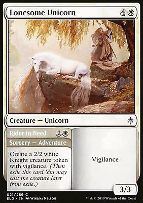 MTG: Lonesome Unicorn - Throne Of Eldraine - Magic Card • £1.75