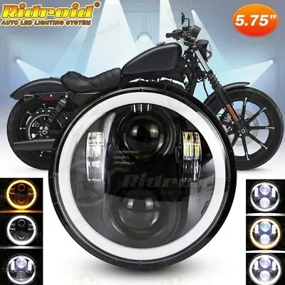 5.75  Inch LED Headlight W/ Halo DRL For Harley-Davidson Softail Standard FXST • $29.99
