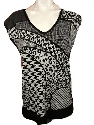 $19.02 • Buy Women’s Simon Chang Medium Black Cotton Viscose Blend Sleeveless Top Vest F255