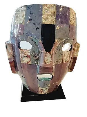 Handmade Aztec/Mayan Mask-Mosaic Ceramic  Stone. Abalone Material-8”H X 6” W • $12.34