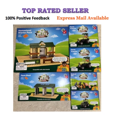 $32.90 • Buy Woolworths Farm Bricks Starter Pack Shed Truck Tractor Bike Animal *Ship Daily