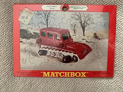 Matchbox [Fred Bronner USA] Jigsaw Puzzle Snow Tractor 1969 VERY RARE! Sealed! • £19.99