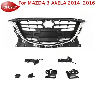 7PC For MAZDA3 AXELA 2014-2016 Front Grille Grill W/Chrome Trim & Bumper Bracket • $92.99