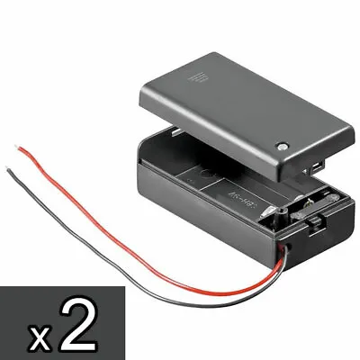 PACK OF 2 9V Battery Holder With Connection Wire Cable And On Off Switch PP3 • £4.95