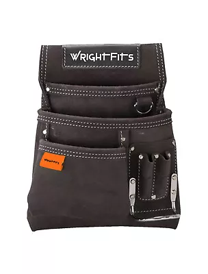 WrightFits Buffalo Leather Nail And Hammer Tool Belt Work Pouch Dark Brown 114 • £15.99