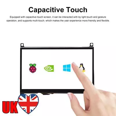 7 Inch IPS Touch Screen LCD Touchscreen Monitor Useful Portable For Raspberry Pi • £41.39