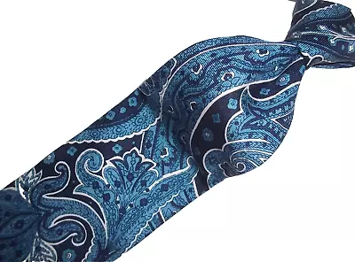 New Etro Milano Blue Paisley Woven Silk Tie 60 L X 4 W • $48.75
