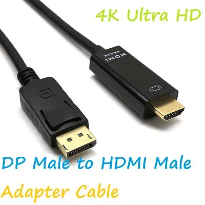 4K Display Port DP To HDMI Male Cable Adapter Converter DisplayPort 4K*2K 1.8M • £4.48