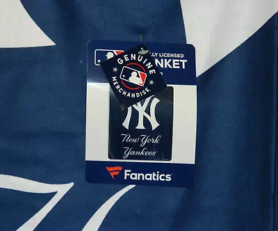 New York Yankees Baseball 50x60 Throw Blanket  Blue Fanatics COUCH Bed Washable • $22.90