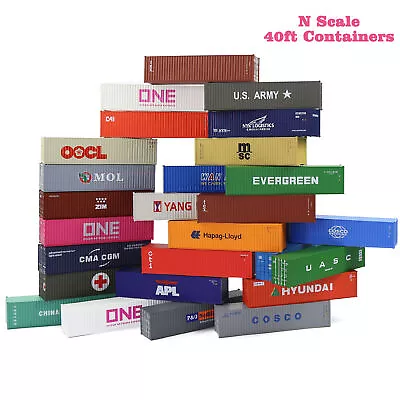 3pcs N Scale 40ft Containers 1:160 Shipping Container Cargo Box With Magnets • $31.89