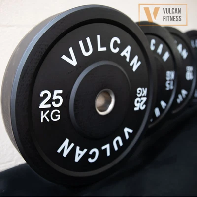 $799 • Buy *NEW* VULCAN Olympic Black Bumper Weight Plates Set | 5kg To 25kg | IN STOCK