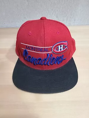 Montreal Canadiens Script Mitchell & Ness Acrylic/Wool Snapback Hat Cap NHL Logo • $29.76