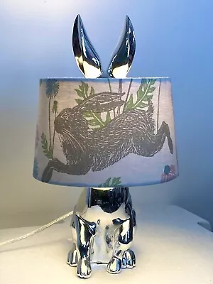 Chrome Rabbit Table Lamp With Handmade Hare/Rabbit Lampshade • £58