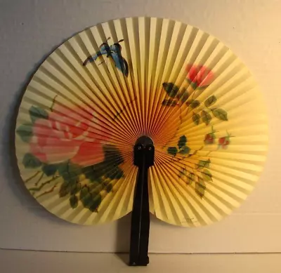 Beautiful Vintage Paper Fan Painted Scenery Butterfly Peoples Republic Of China • $9