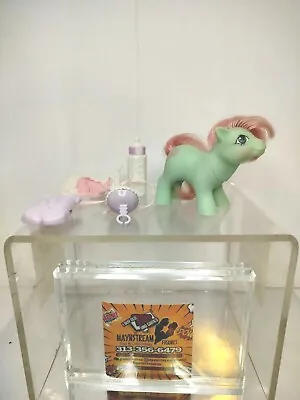 VTG My Little Pony G1 1985 Hasbro Baby Buggy Rattle Green MLP Baby Cuddles • $30