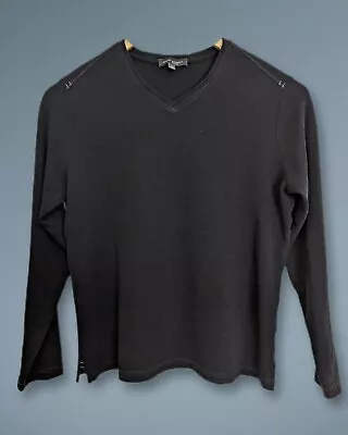 Robert Barakett Men's V Neck Long Sleeve Thermal Shirt Black Size XLarge  • $15.70