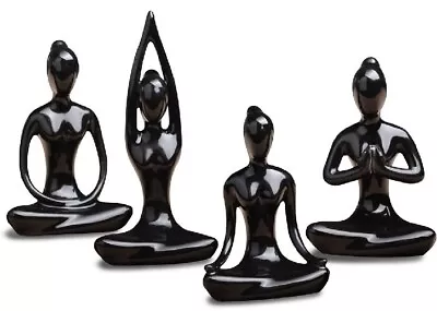 Meditation Decor Ceramic Yoga Posing Figurine Statues For Zen Home Decor 3.5-4  • $15.75