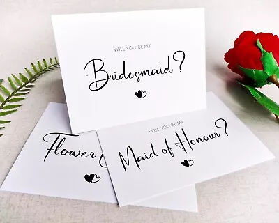 Will You Be My Bridesmaid Flower Girl Etc Card With Envelope Choice (AUT) • £2