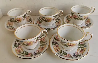 Set Of 5 Vintage Paragon Country Lane Cup & Saucer Duos Fine Bone China (d178) • $50