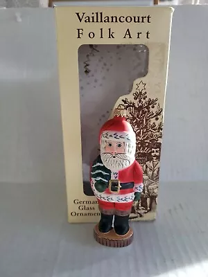 Vaillancourt German Glass Ornament Santa On Log Folk Art 9733 1998 • $30