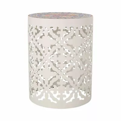 Kenzi Outdoor Lace Cut Side Table With Tile Top • $77.96