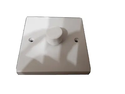 Light Dimmer Switch Push On Off 400W  1 Gang  2 Way White Plastic • £5.79