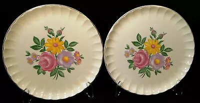 W S George Bolero Romance Dinner Plates 10 1/4  Pink Purple Set Of 2 Excellent • $9.99