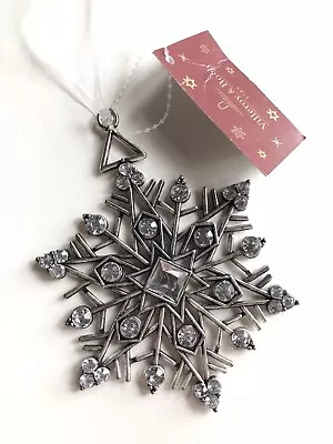 New 2015 Villeroy & Boch Silver Colored SnowFlakes Ornament Christmas • $14.99