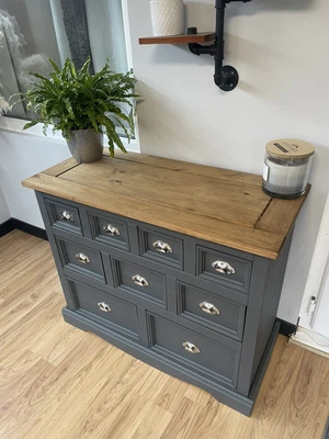 £150 • Buy Mexican Pine Merchants Chest Grey