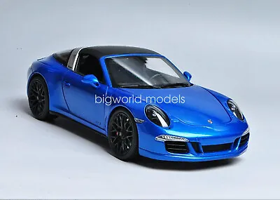 Schuco 1/18 Scale Porsche 911 Targa 4 GTS Blue Diecast Car Toy Collection In Box • $165.99