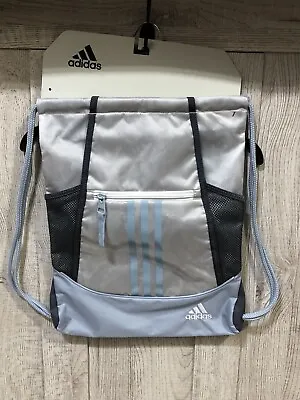 Adidas Alliance II Sackpack Drawstring Athletic  Sports Bag NEW Stone Wash Blue • $17.99