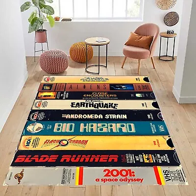 VHS Themed Rug Tape RugNostalgic Movies RugSpace Movies RugMovie Decor Rug • $15.81