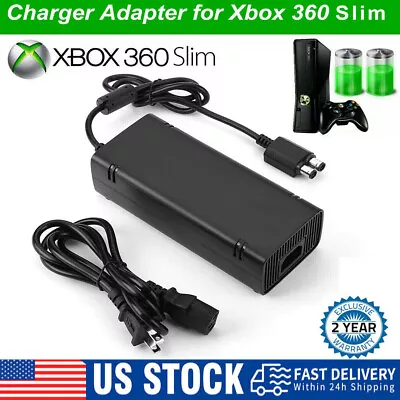 For Xbox 360 Slim Console Power Supply Brick AC Adapter Charger With Power Cord • $15.99