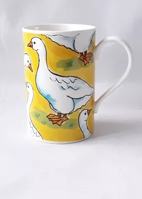 Dunoon Animal Farm Goose Colourful Yellow Stoneware Mug Jane Brookshaw Geese  • £8.99