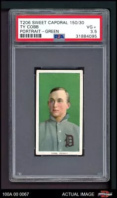 1909 T206 Ty Cobb Green Tigers HOF RARE VARIATION PSA 3.5 - VG+ • $19980