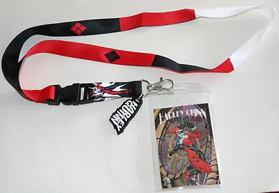 $14.95 • Buy NEW DC Comics Batman Joker Harley Quinn  Lanyard  ID Card Pin Pass Holder Charm