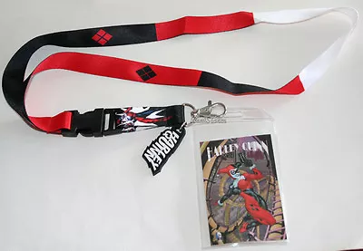 $19.95 • Buy NEW DC Comics Batman Joker Harley Quinn  Lanyard  ID Card Pin Pass Holder Charm